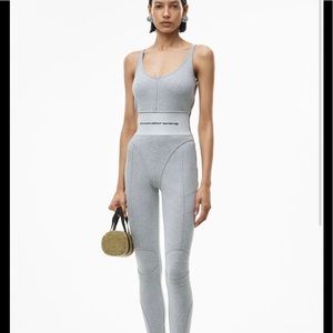 Alexander Wang logo elastic jumpsuit ribbed jersey